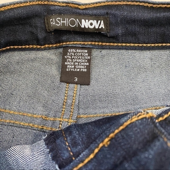 FASHION Nova Dark Blue High-Rise Skinny Jeans - COPY - Picture 3 of 7